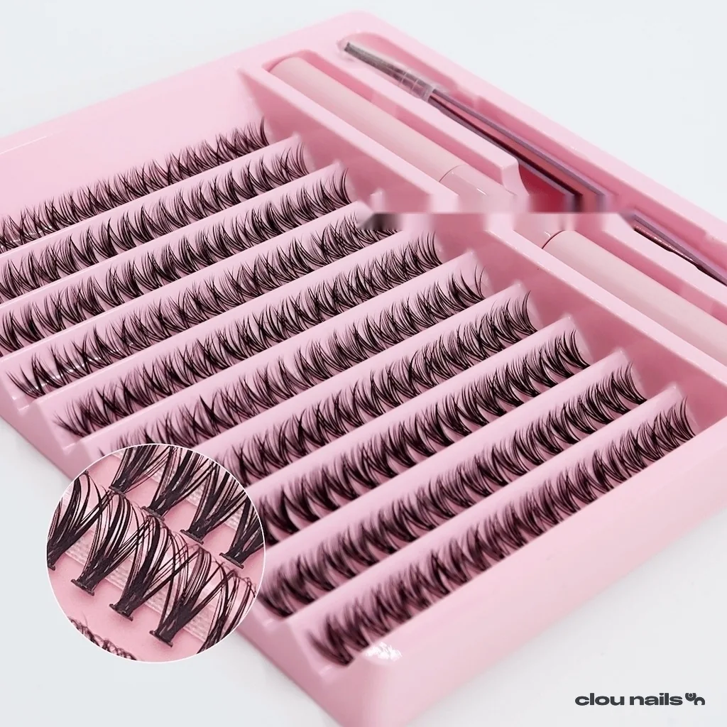 Clou Nails 200 Parça Profesyonel Küme Kirpik Seti (Yapıştırıcı & Cımbız Dahil)
