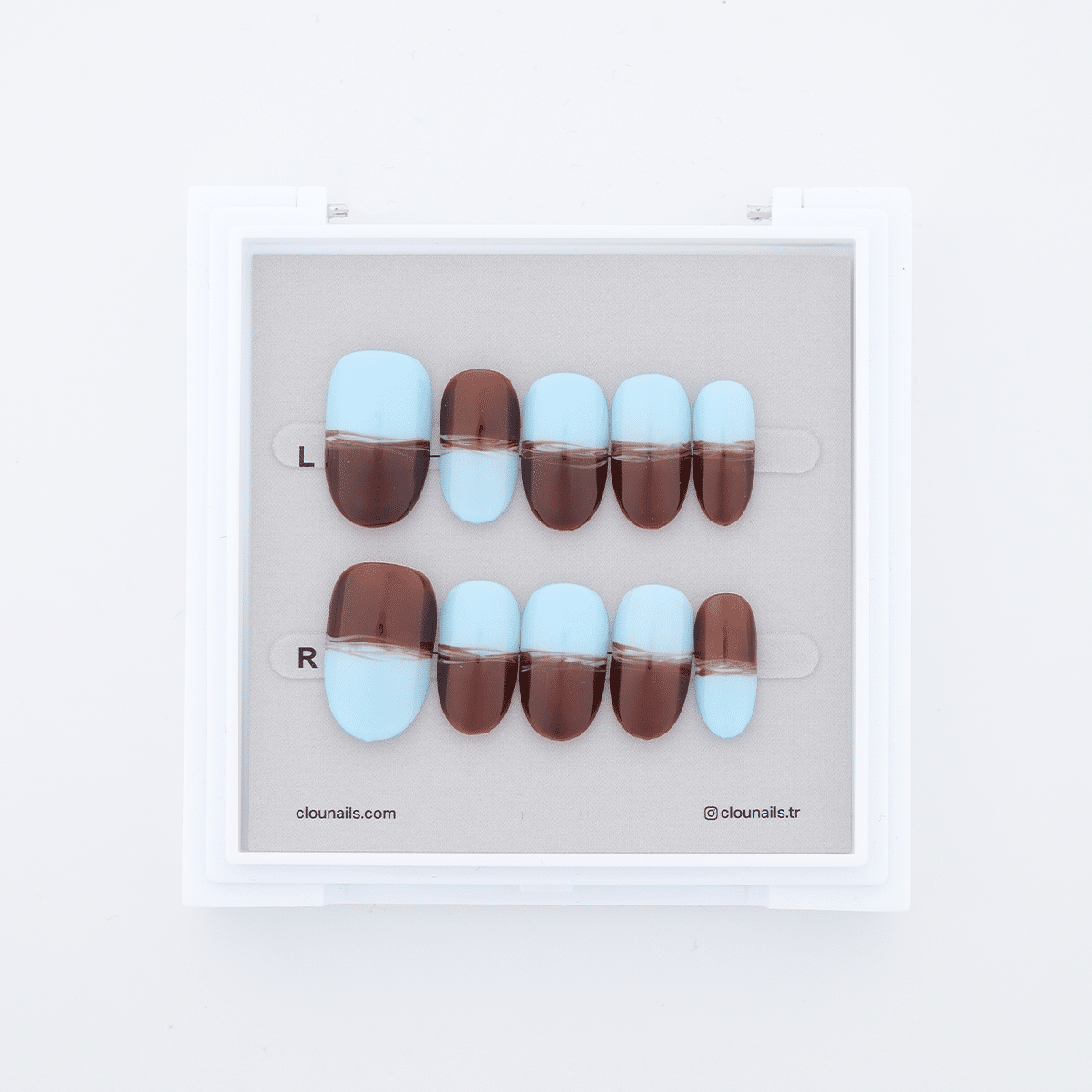 Nail Art Badem Kısa Press-On Takma Tırnak Seti (OV008) Duruş